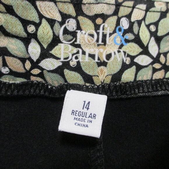Croft & Barrow skort pull on, stretchy olive & tan colors, pockets, size 14 - Picture 2 of 10